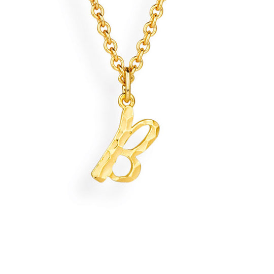 ABC kleiner Buchstabe B Anhänger mit geschnitzter Struktur