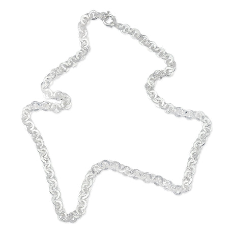 Hammerschlag Collier mit Schmuck Federring in der Länge 80 cm