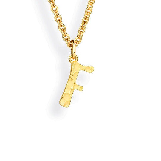 ABC kleiner Buchstabe F Anhänger mit geschnitzter Struktur