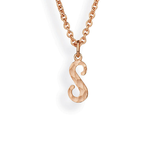 ABC kleiner Buchstabe S Anhänger mit geschnitzter Struktur