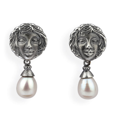 Zeus und Aphrodite Clipohrstecker Aphrodite mit Süßwasserperlpampel