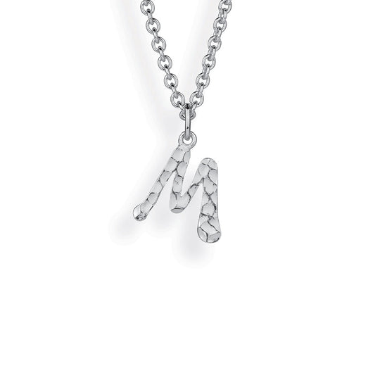 ABC kleiner Buchstabe M Anhänger mit geschnitzter Struktur