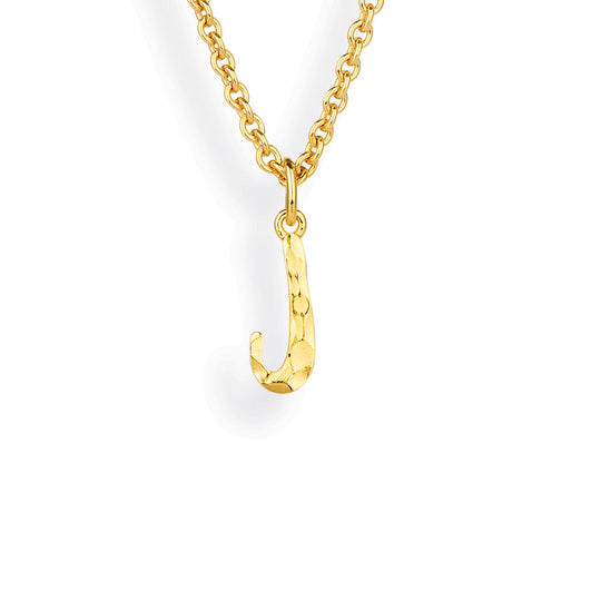 ABC kleiner Buchstabe J Anhänger mit geschnitzter Struktur