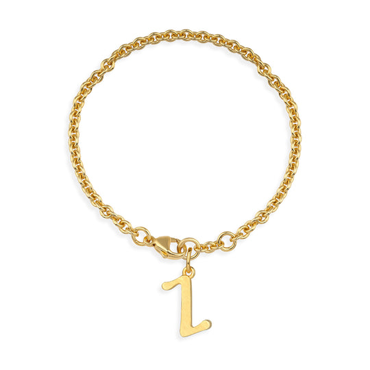 Ankerketten Armband mit Buchstabe Z in eismatt mit Karabiner in der Länge  20 cm