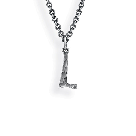 ABC kleiner Buchstabe L Anhänger mit geschnitzter Struktur