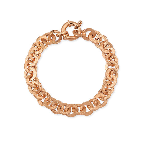 Hammerschlag Armband mit Schmuck Federring in der Länge 21 cm