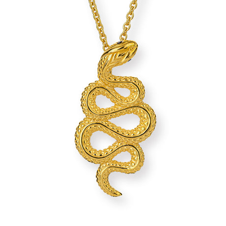 Serpente großer Anhänger Schlange mit Onyx