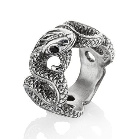 Serpente großer Ring mit Onyx