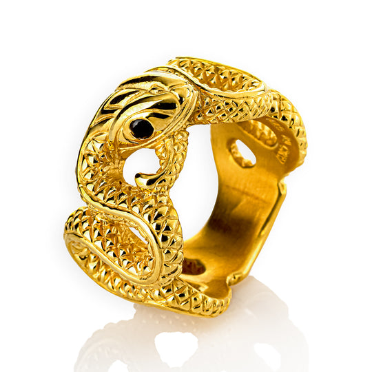Serpente großer Ring mit Onyx