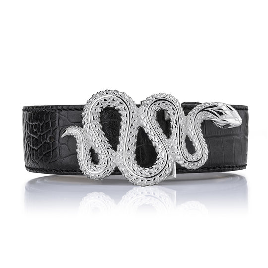 Gürtelschnalle Schlange mit Onyx
