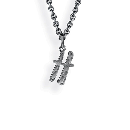 ABC kleiner Buchstabe H Anhänger mit geschnitzter Struktur