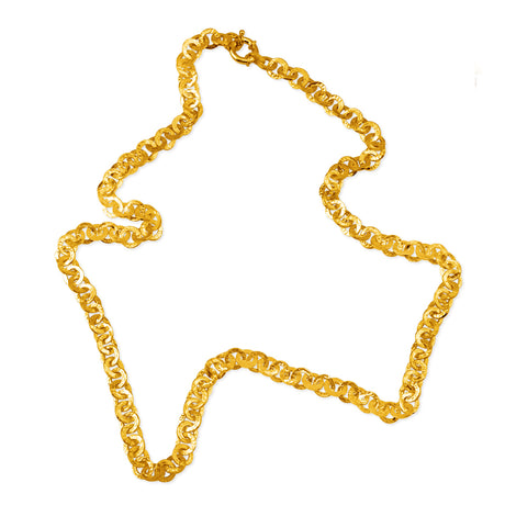 Hammerschlag Collier mit Schmuck Federring in der Länge 80 cm