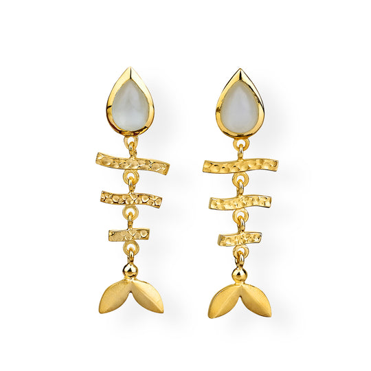 Fischli Fisch Ohrhänger mit Mondstein