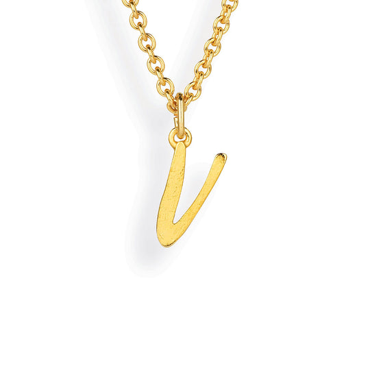 ABC kleiner Buchstabe V Anhänger in eismatt