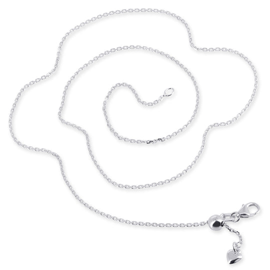 Sensationelle feine diamantierte Ankerkette 1,2 mm aus Silber in der Länge verstellbar von 20 cm bis maximal 50 cm