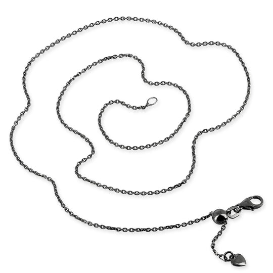 Sensationelle feine diamantierte Ankerkette 1,2 mm aus Silber im Vintagelook in der Länge verstellbar von 20 cm bis maximal 50 cm