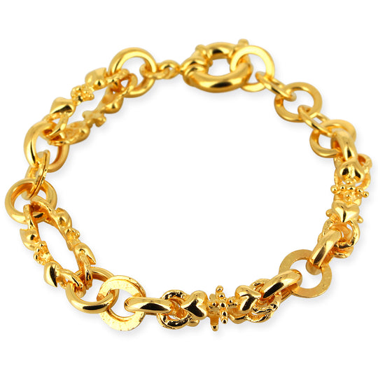 Potpurry massives handgearbeitetes Armband mit Schmuck Federring in der Länge 19 bis 22 cm