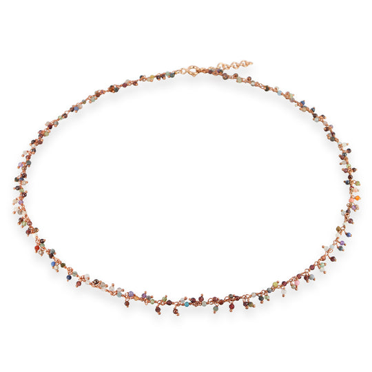 Zarte bewegliche Mini Achat Kette in der Länge 45 cm