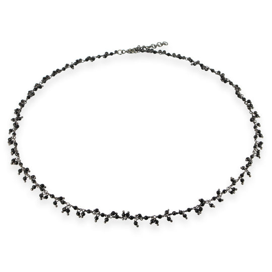 Zarte bewegliche Mini Onyx Kette in der Länge 45 cm