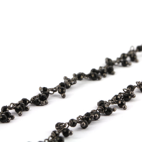 Zarte bewegliche Mini Onyx Kette in der Länge 45 cm