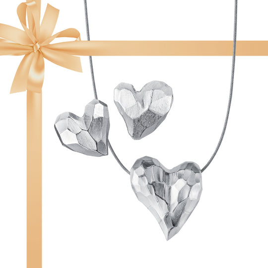 Herzens WÜNSCHE 7 Weihnachts- Special Heartbreaker mini Herz Anhänger für Stahl inklusive 1-fachen Stahlreif mit Clipverschluss und den passenden Herz Ohrstecker