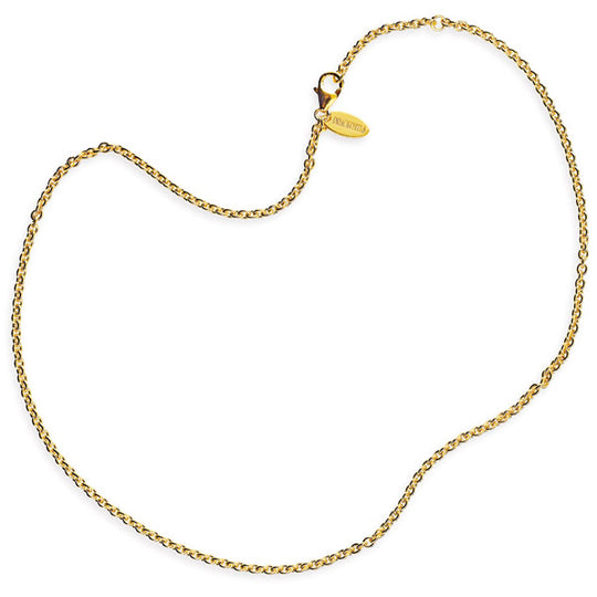 Stabile Ankerkette 2,8 mm aus Silber goldplattiert in der Länge 45 cm Zwischenöse bei 42 cm mit Karabiner