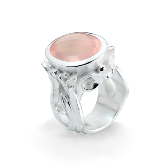 Amelie ma Chere großer Ring mit Rosenquarz