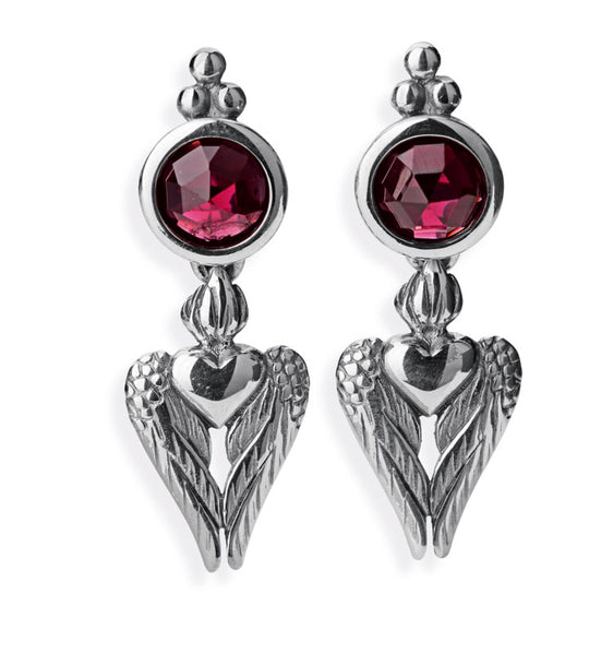 Carpe Diem Clipohrstecker mit Granat