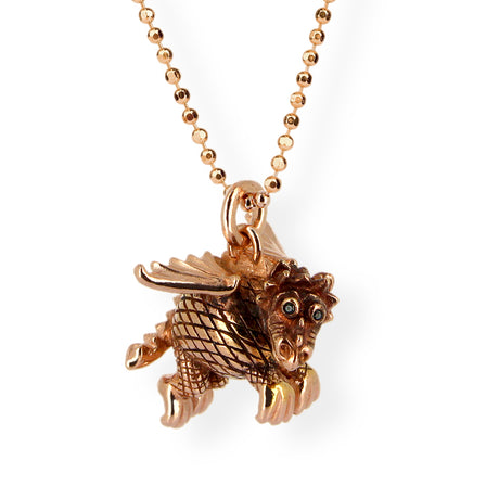 DragoBERT niedlicher Drachen Anhänger mit schwarzem Spinell