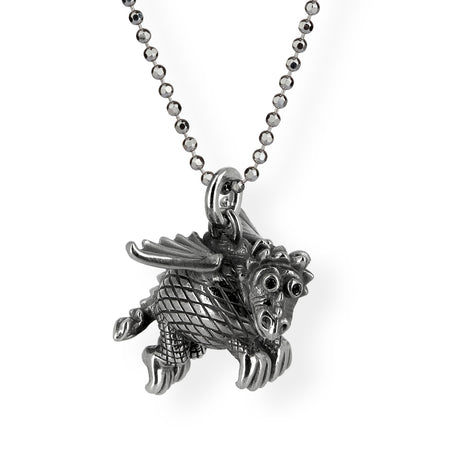 DragoBERT niedlicher Drachen Anhänger mit schwarzem Spinell