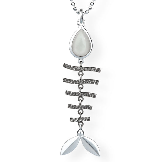 Fischli großer Fisch Anhänger bicolor mit Mondstein