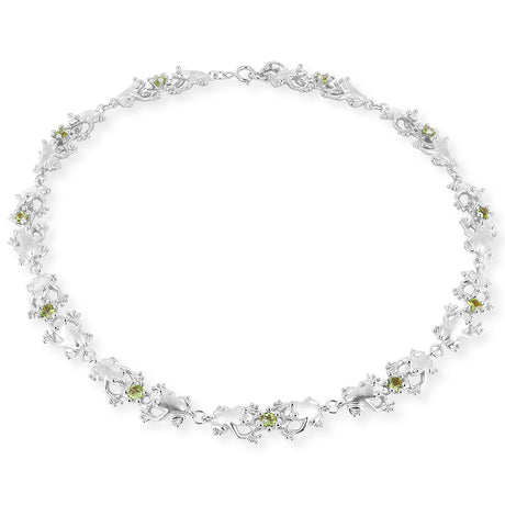 Froschkönig Collier mit Peridot  in der Länge 45 cm