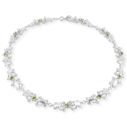 Froschkönig Collier mit Peridot in der Länge 45 cm