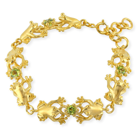 Froschkönig Armband mit Peridot in der Länge 20 cm
