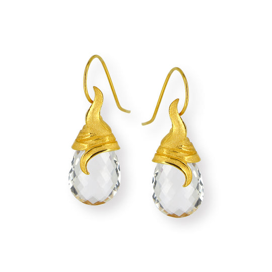 Gräser Ohrhänger mit Bergkristallpampeln