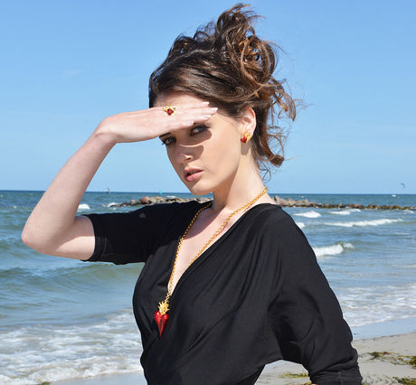 Flammeninferno kleiner Ring mit rotem Brandlack