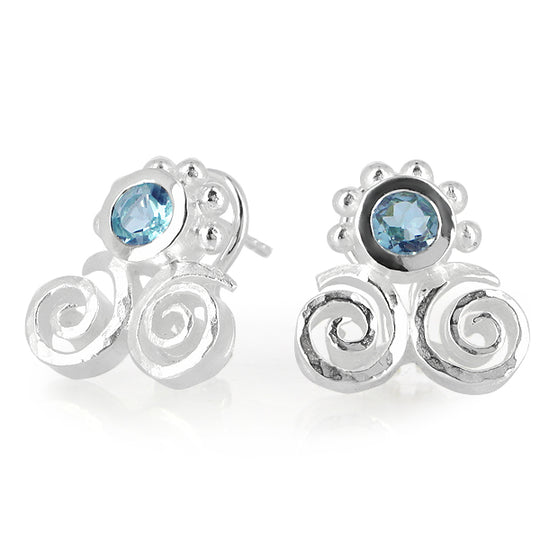 Eiserne Jungfrau Clipohrstecker mit facettiertemTopas