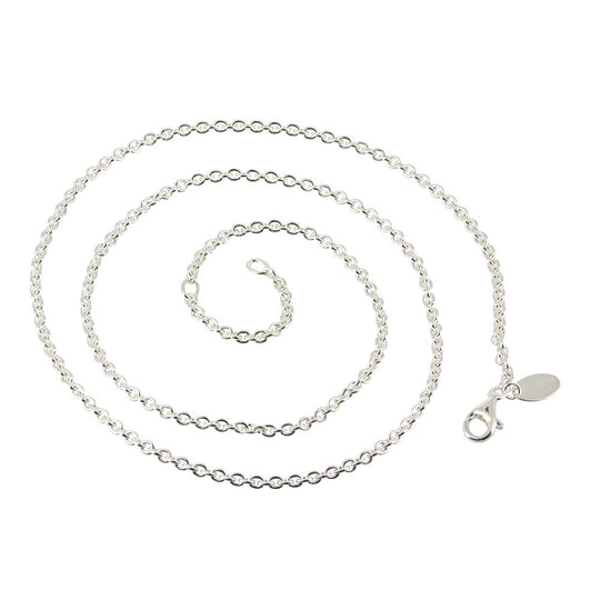 Stabile Ankerkette 2,8 mm aus Silber in der Länge 60 cm Zwischenöse bei 55 cm mit Karabiner