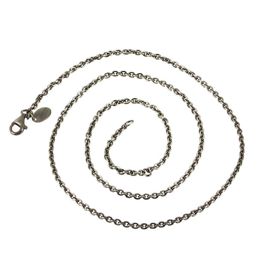 Stabile Ankerkette 2,8 mm aus Silber im Vintagelook in der Länge 60 cm Zwischenöse bei 55 cm mit Karabiner