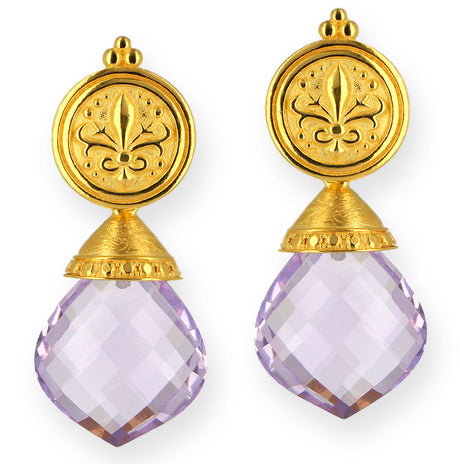 Mächtig Prächtig große Ohrstecker mit facettierten Amethyst Tropfen
