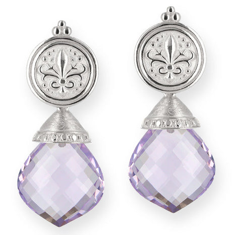 Mächtig Prächtig große Ohrstecker mit facettierten Amethyst Tropfen