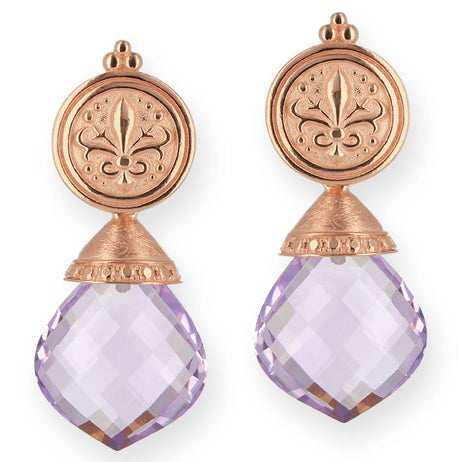 Mächtig Prächtig große Ohrstecker mit facettierten Amethyst Tropfen