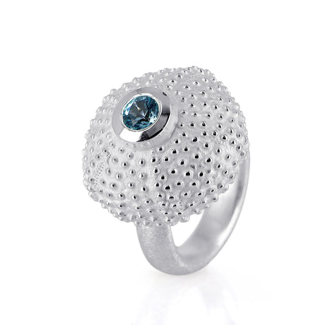 Meeresrauschen Seeigelchen Ring mit Topas
