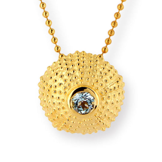 Meeresrauschen Seeigelchen Anhänger mit Topas