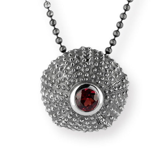 Meeresrauschen Seeigelchen Anhänger mit Rhodolith