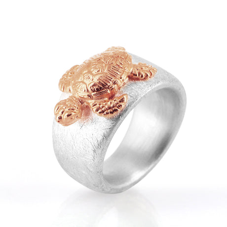 Meeresrauschen mittlerer Turtle Ring Bicolor