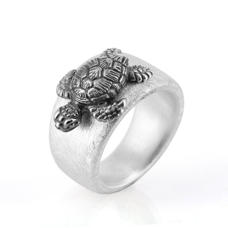 Meeresrauschen mittlerer Turtle Ring Bicolor