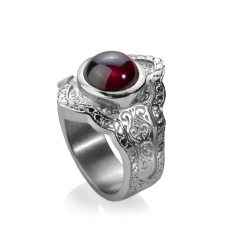 Little Secret mittlerer Ring mit Granat Cabochon