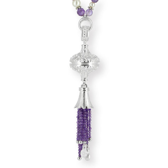 1001 Nacht mittlerer Anhänger mit Amethystquaste und Klappöse