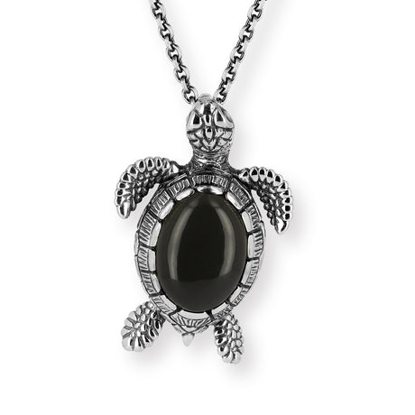 Meeresrauschen großer Turtle Anhänger Theobald mit dunklem Mondstein